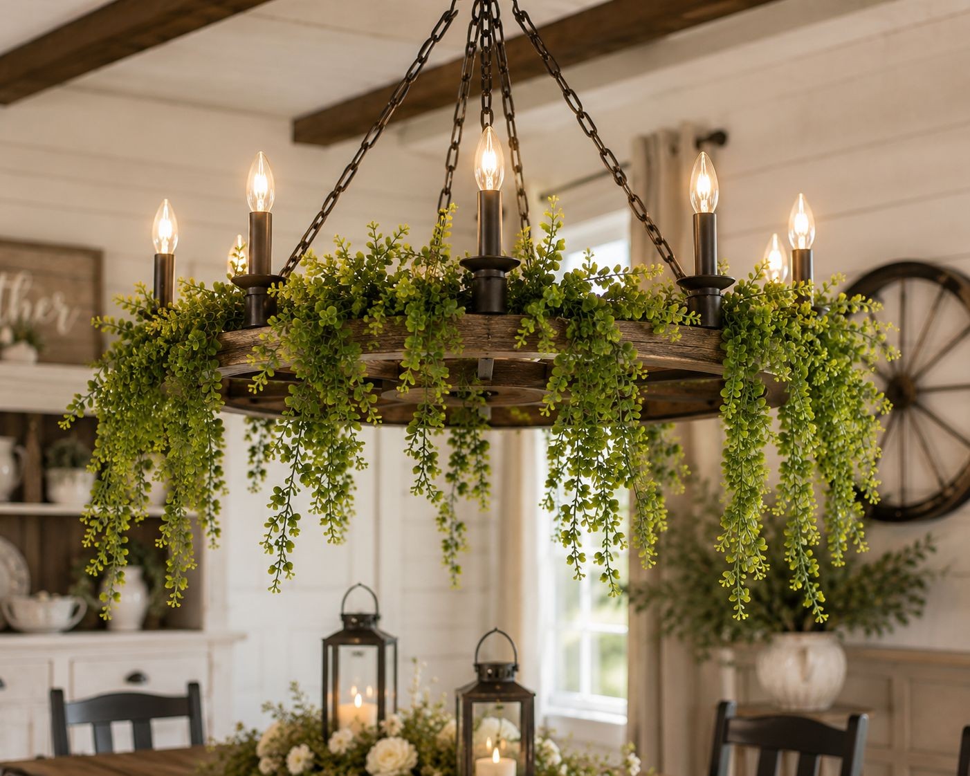 Set of 2 Hanging Greenery Bushes Artificial Boxwood Eucalyptus Hanging Plant Far
