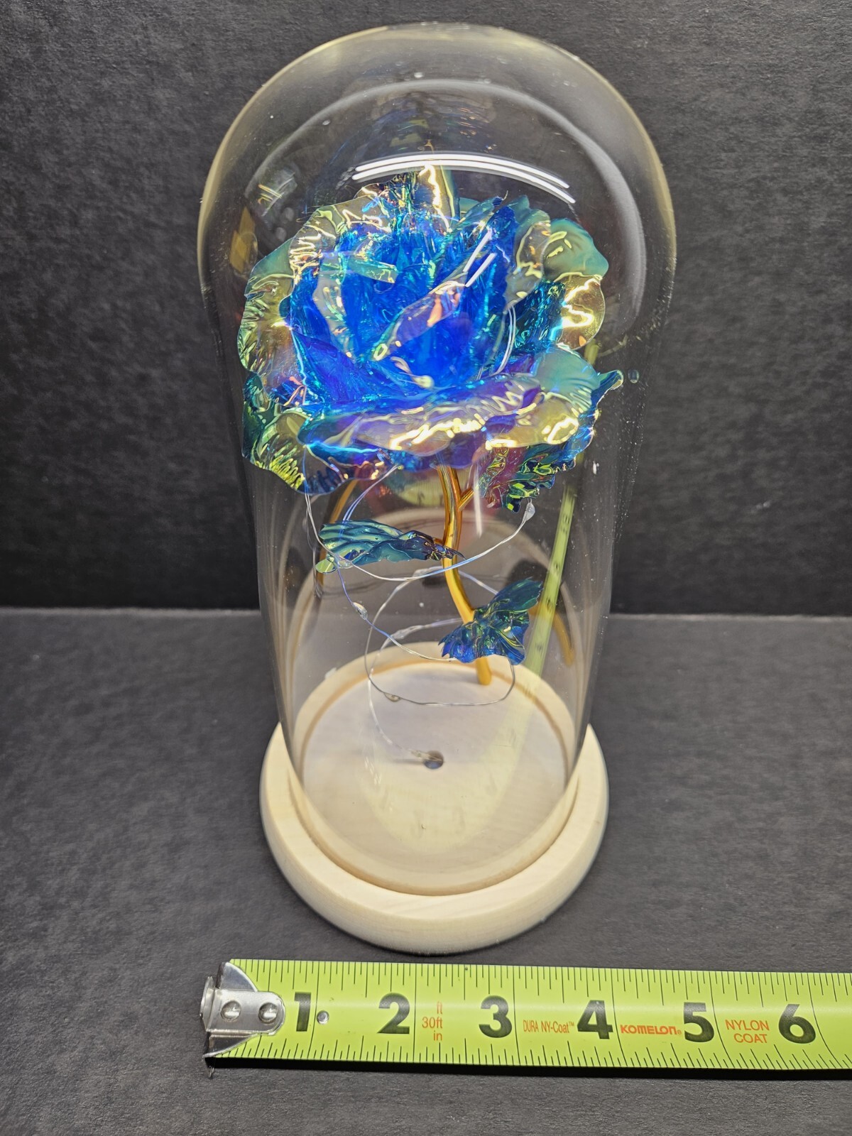Christmas Rose Gifts for Women Colorful Blue Rose in a Glass Dome, Best Gifts