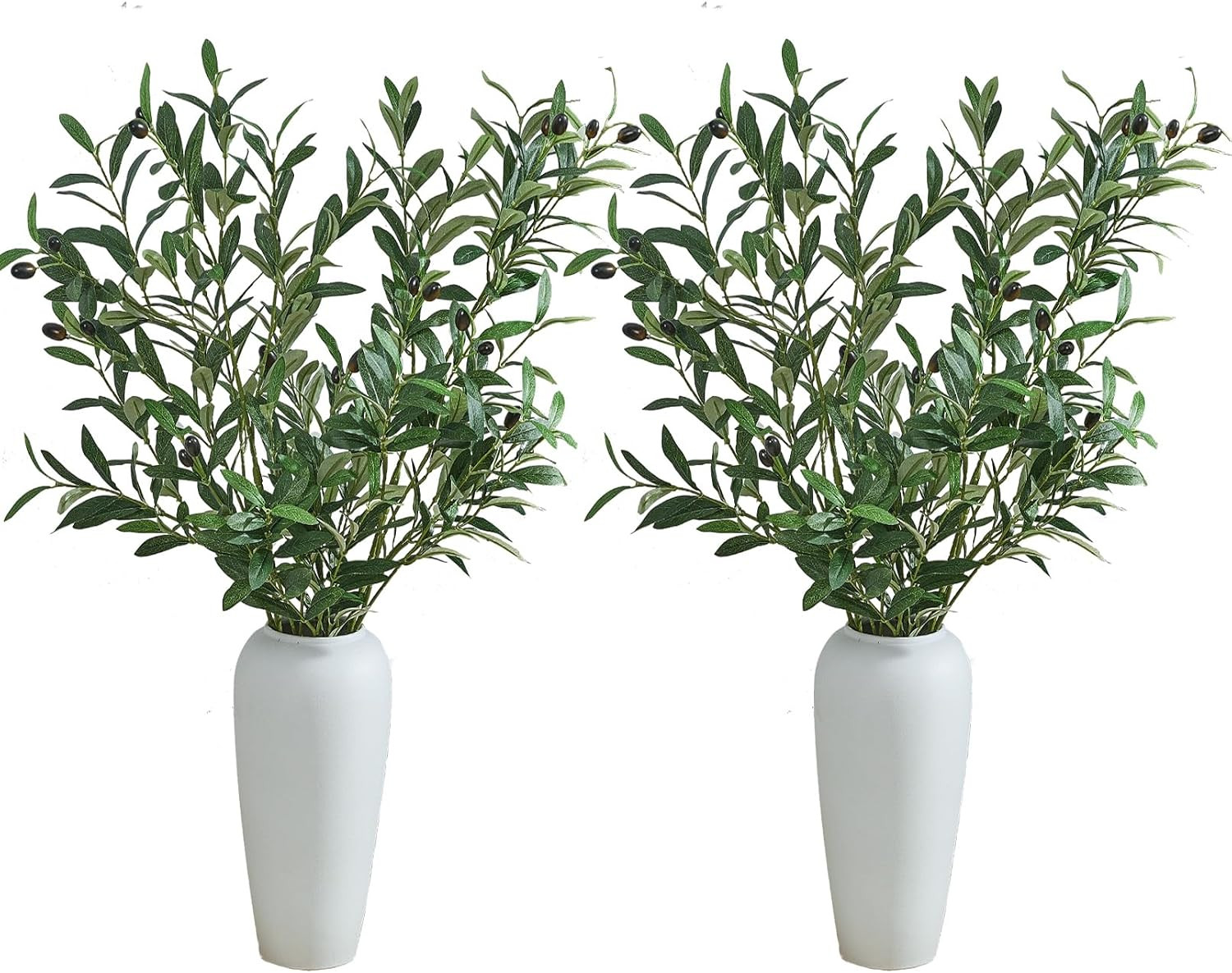 2 PCS 39 Inch Faux Olive Branches Artificial Flowers Greenery Stems | Olive Tree