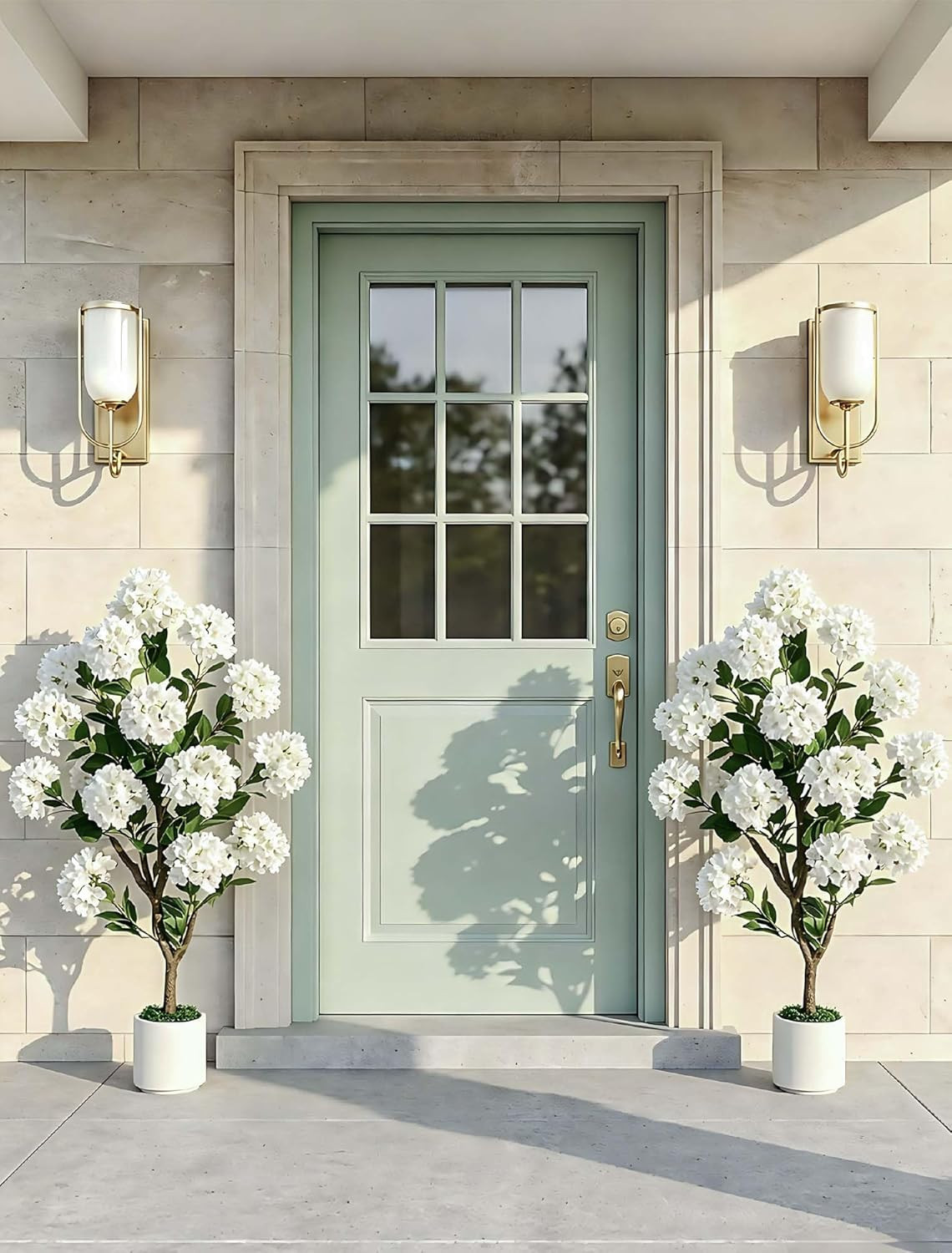 Set of 2 Artificial Crape Myrtle Trees – 3.6Ft Silk Plants for Indoor/Outdoor De