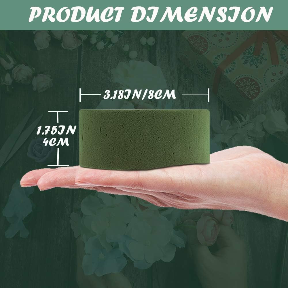 15 PCS Floral Foam, Green Block for Artificial Flowers, round Wet & Dry Foam Bri