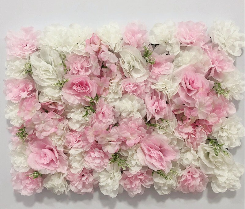 Pink silk rose flower wall 5 PCS 40X60CM