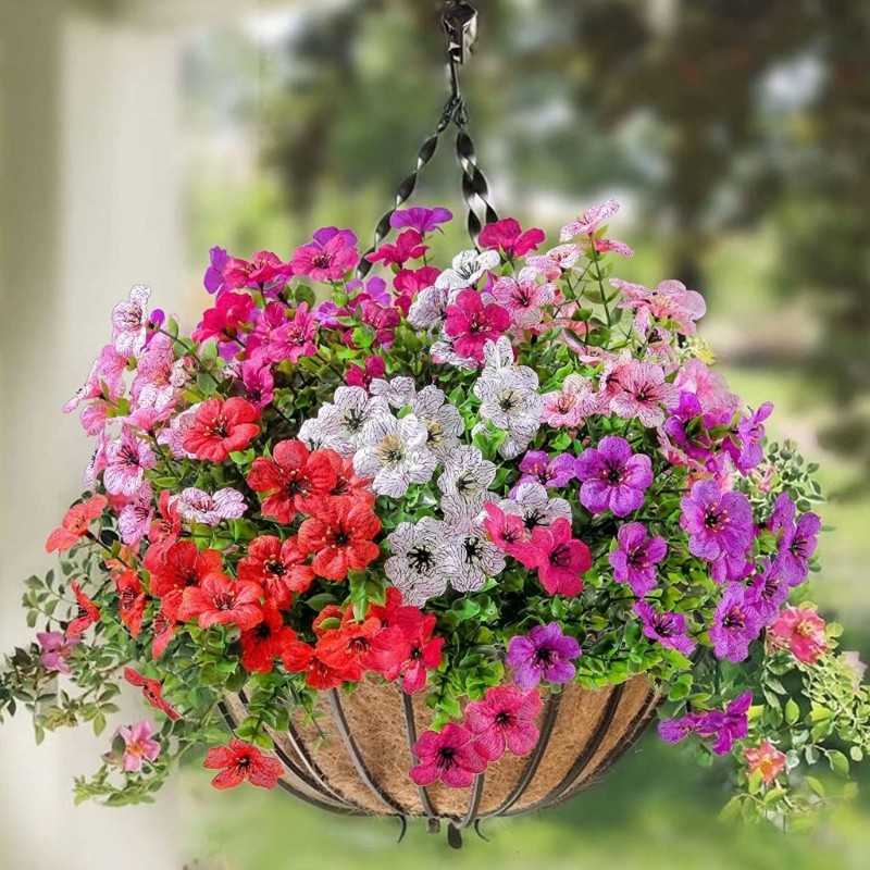 Artificial Plastic Flower Floral Arrangement for Living Room Bedroom Tabletop