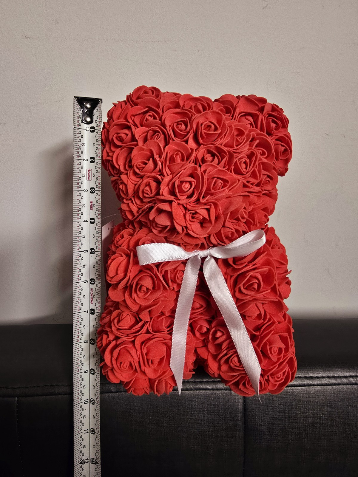 Way to Celebrate Birthday, Valentine’s, 9.25in Artificial Rose Bear, Red