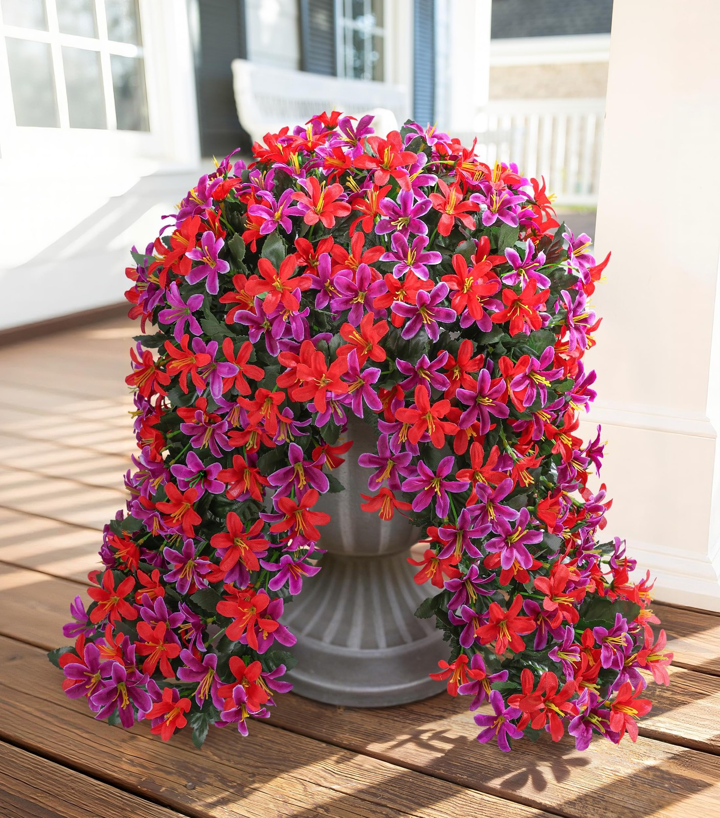 Artificial Lily Flowers for Outdoors Fake Hanging Flower Vines for Outside De…