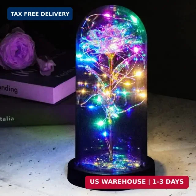 FGSS Eternal-Rose-Flowers-Gift Galaxy-Glass Rose-Flower-Light-Gifts for Mom-Gran