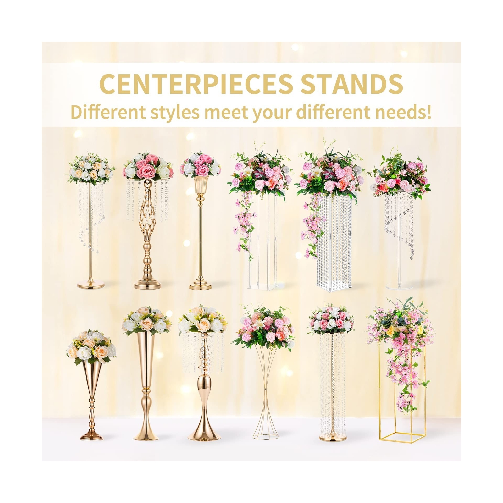 Nuptio Artificial Flower Centrepieces for Tables – 6 Pcs Burgundy & Dusty Ros…