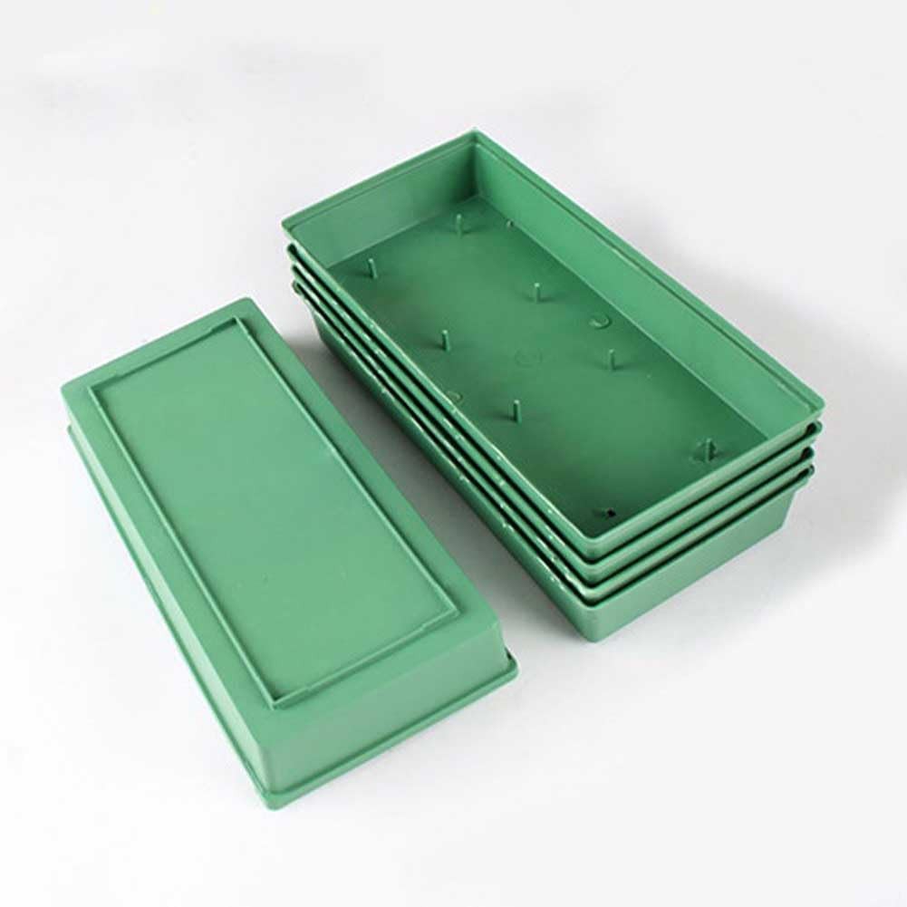 2 Pcs Green Floral Centerpiece Trays Rectangular Flower Arrangement Bases Pla…