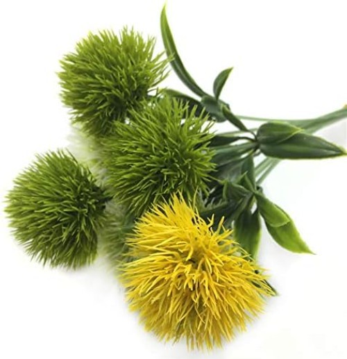 Low Maintenance 10 Pcs Yellow Dandelion Artificial Flowers for -Round Beauty