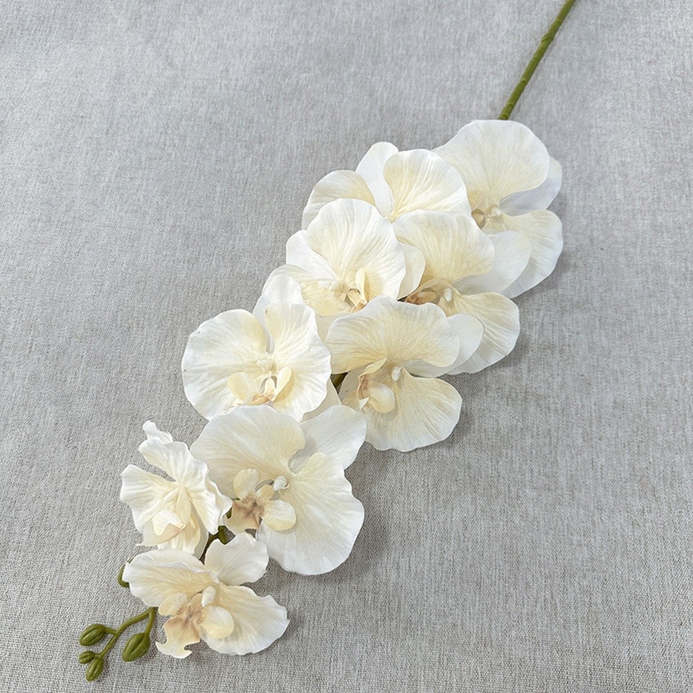 Silk Matte Phalaenopsis 9 Head Artificial Flowers for Foyer Table Decor