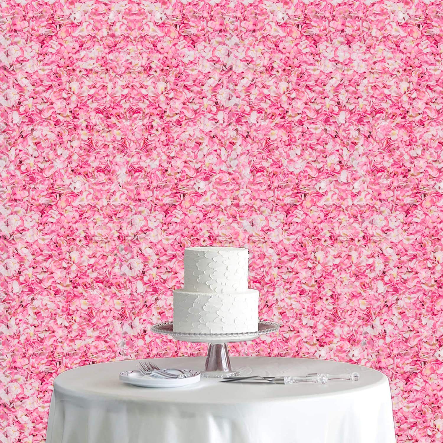 Flower Wall Panel Set, U’Artliens Artificial Wall Flower Backdrop 24×16 Inch …