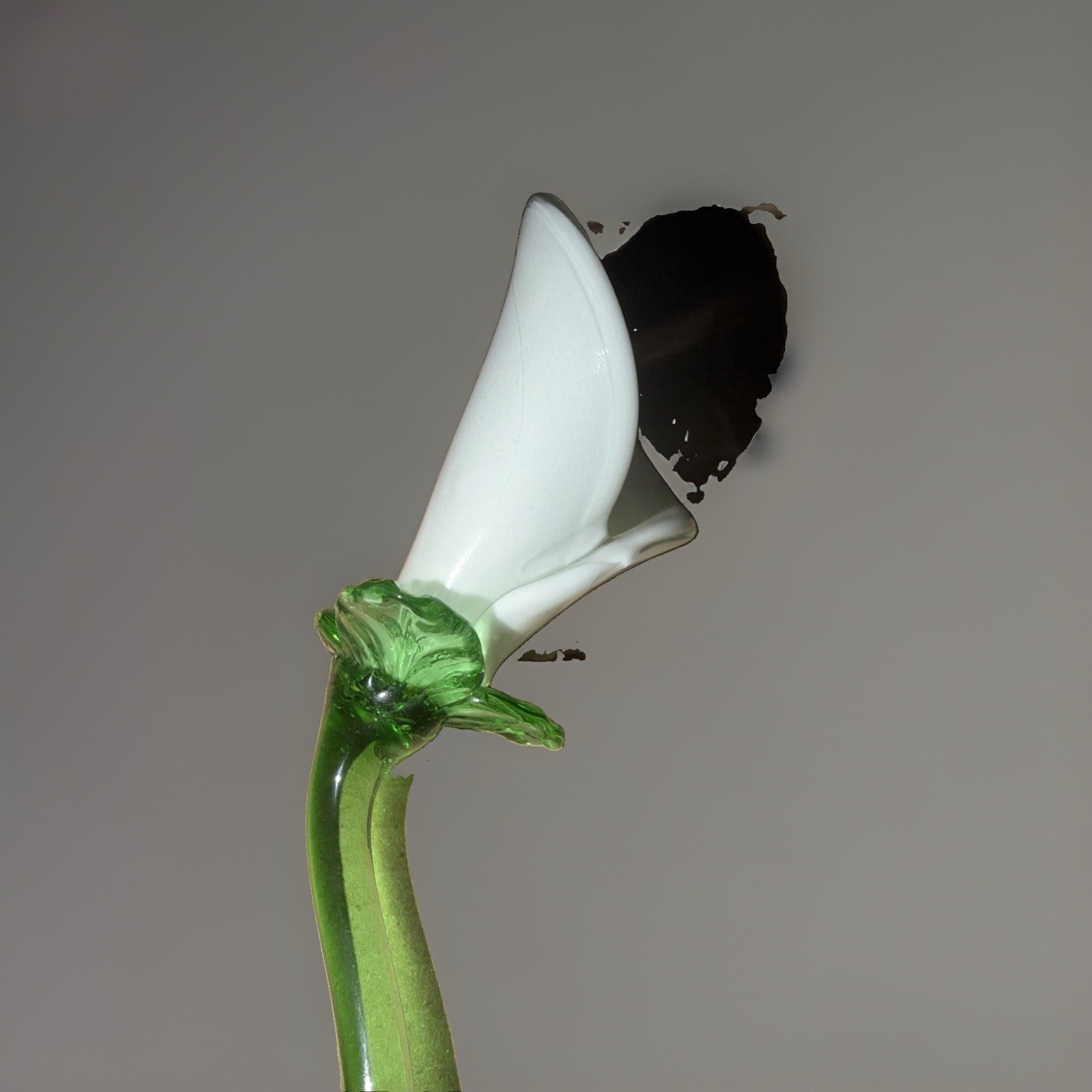 Glass Lily Glass Long Stem White Calla Lily Flower Decoration 14”