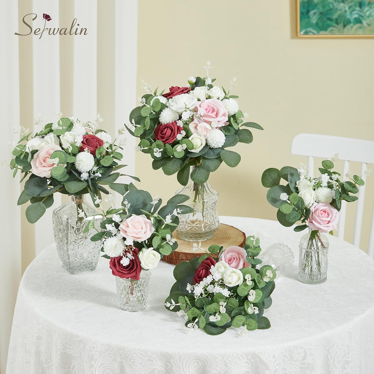 200 Pcs Mixed Eucalyptus Leaves Stems for Wedding Decor & Home Centerpieces