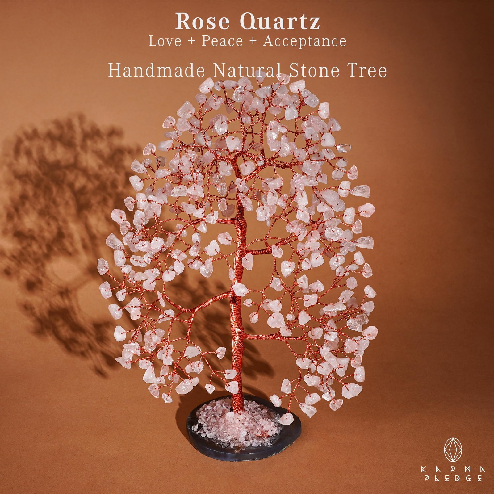Rose Quartz Crystal Tree of Life Birthday Gifts for Women, Men, Frineds, Hand…