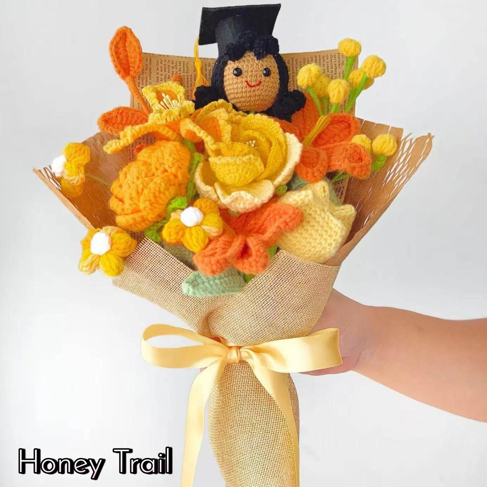 Crochet Graduation Doll Bouquet Handmade Class of 2026 Graduate Home Decor Gift