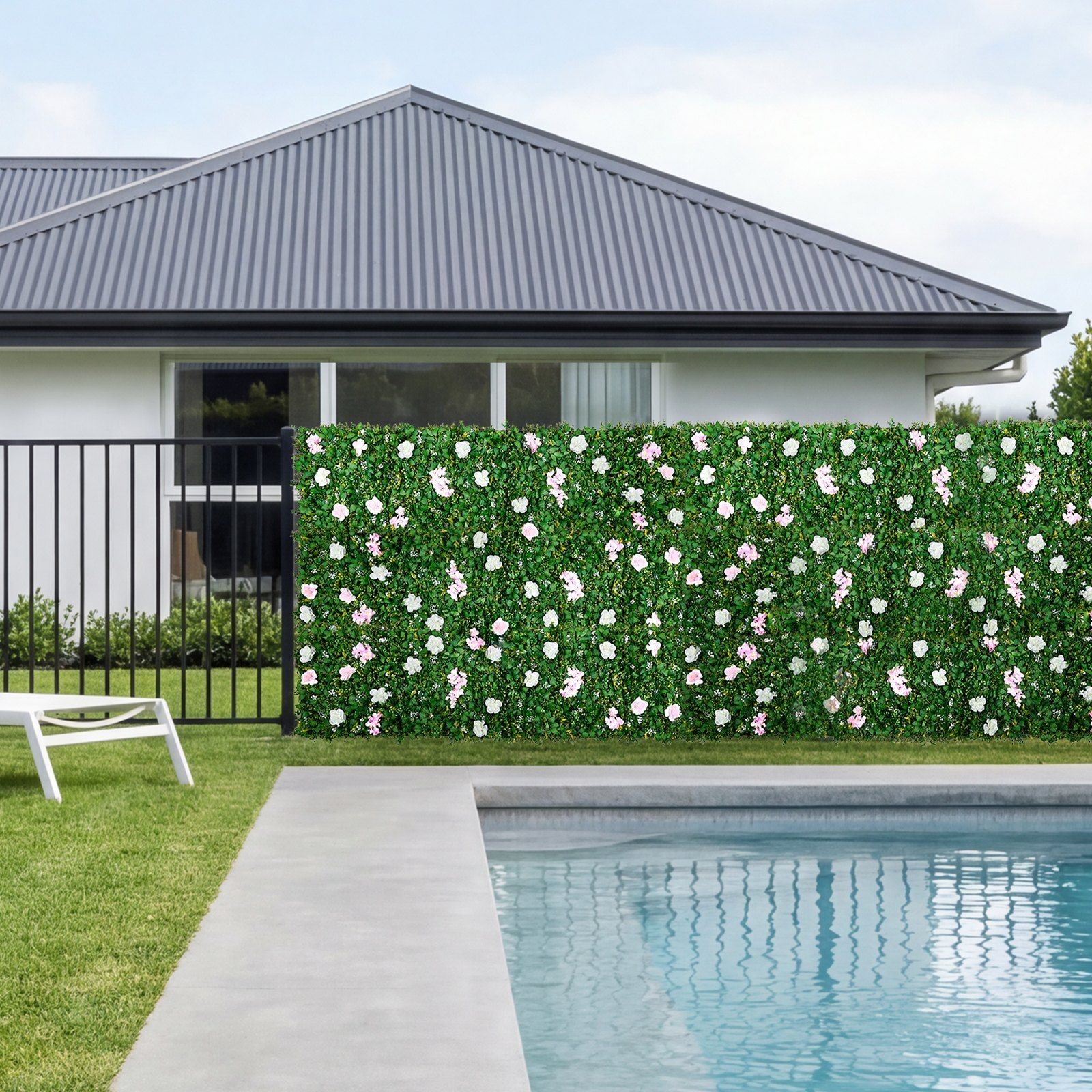 2-Pack 2x8ft Luxury Flower Wall, 3D Layered Foliage, UV-Resistant for Events