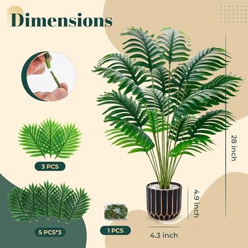 Der Rose Fake Plants Tall Artificial Palm Tree Faux Plants Indoor for Living …