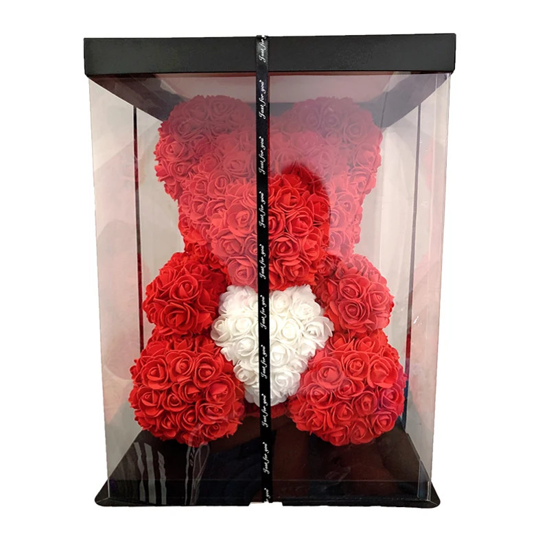 Wedding Rose Teddy Bear With Box For Women Valentines Girlfriend Gift