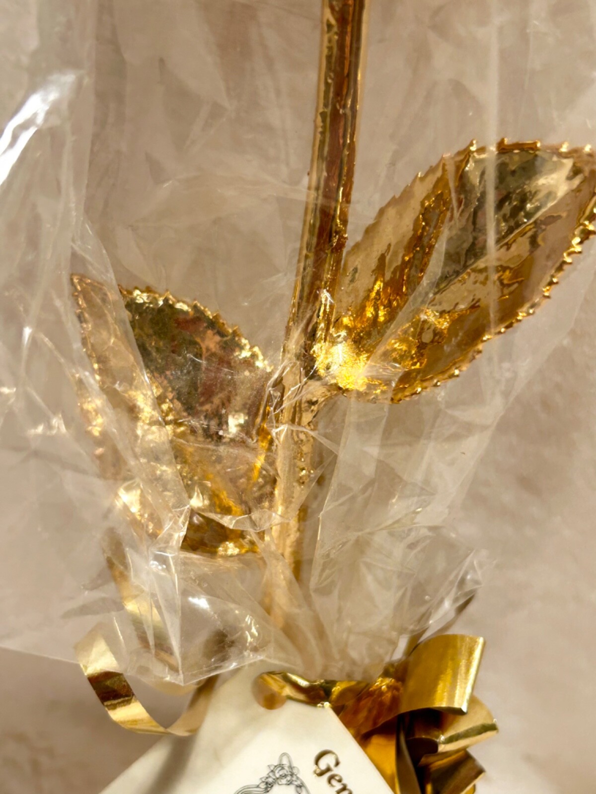 24 Karat Gold Dipped Real Rose Preserved in Real Gold With Original Box
