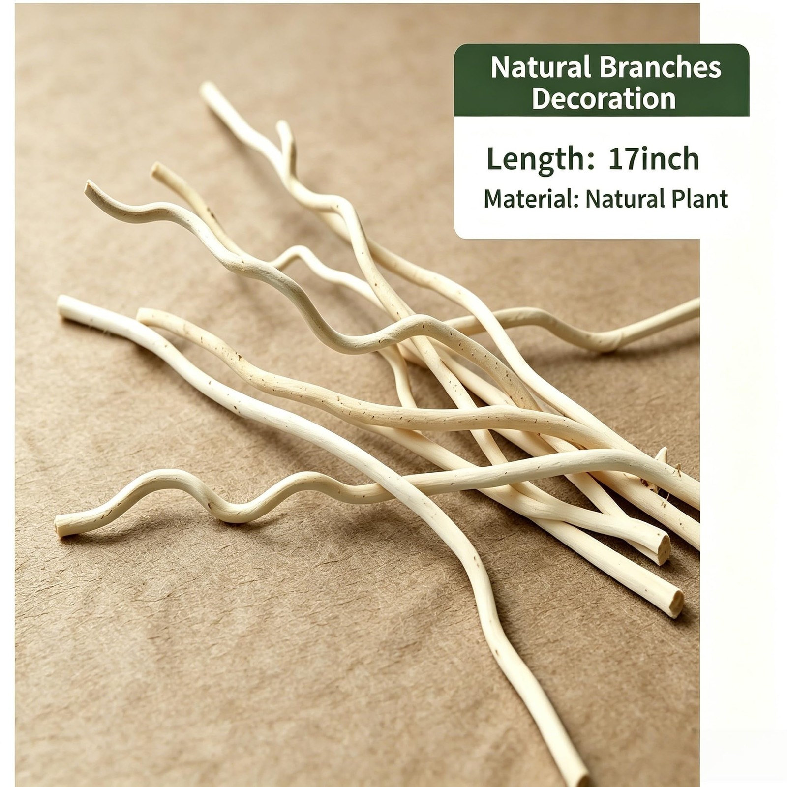 Curly Willow Branches 15Pcs 17″ Natural Dried Twigs for Vase Rustic Decor