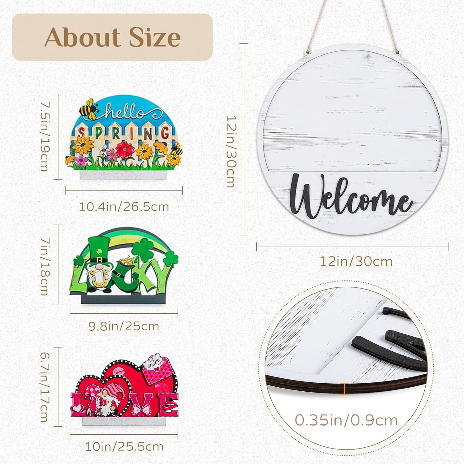 13Pcs Interchangeable Seasonal Front Door Wreath New Home Housewarming Gift