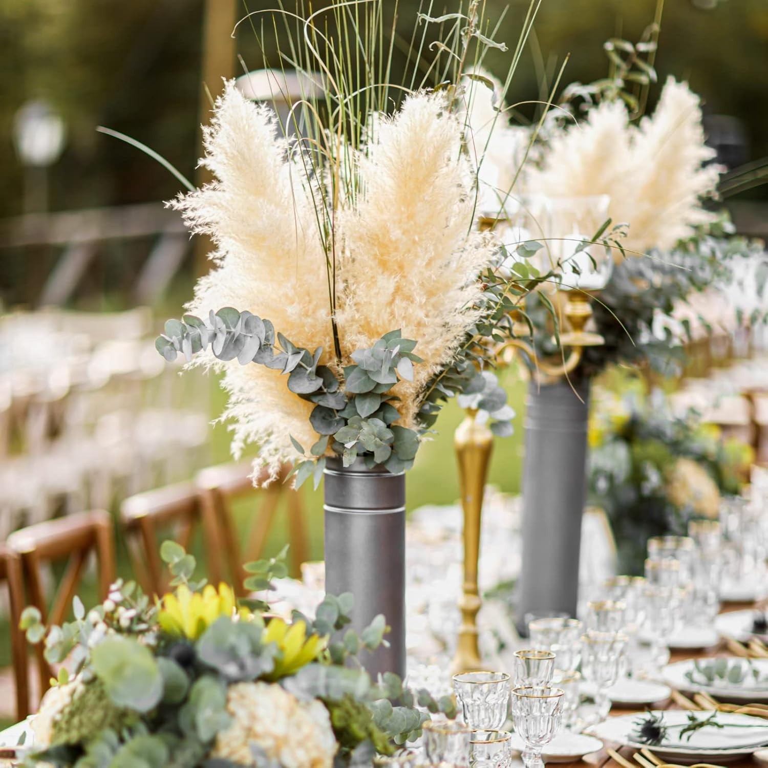 40-Inch Cream Pampas Grass Decor Tall 10-Pcs XXL Size Natural Boho Plants Dec…
