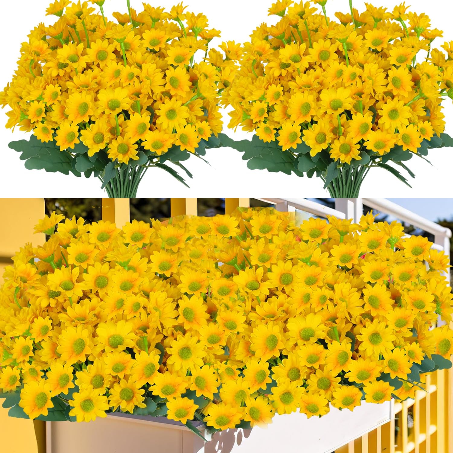 Artificial Daisy Silk Flower 8 Bundles Outdoor UV Resistant Fake Wildflowers …