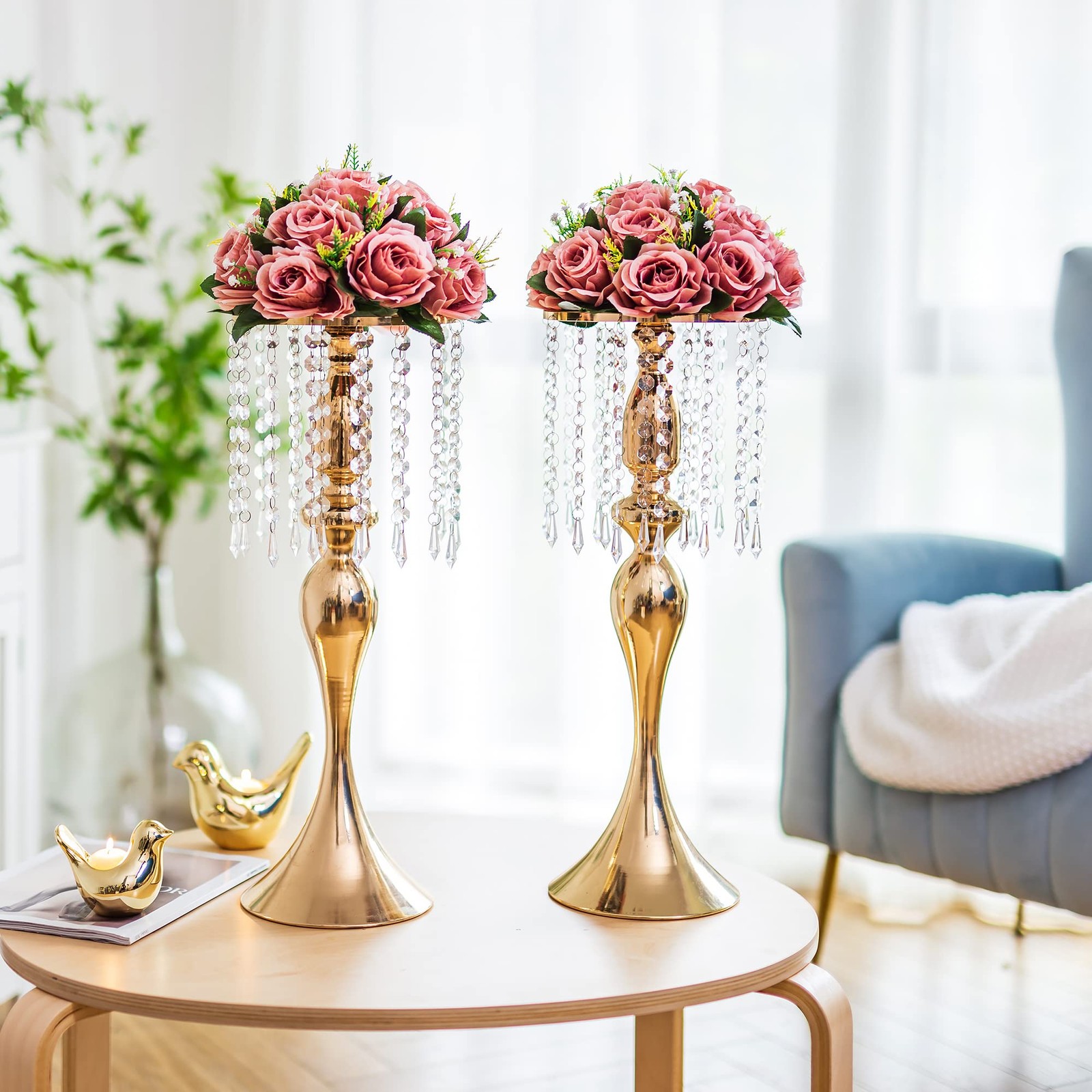 Dusty Rose Flower Balls Centerpieces Wedding Table Decorations 2 PCS