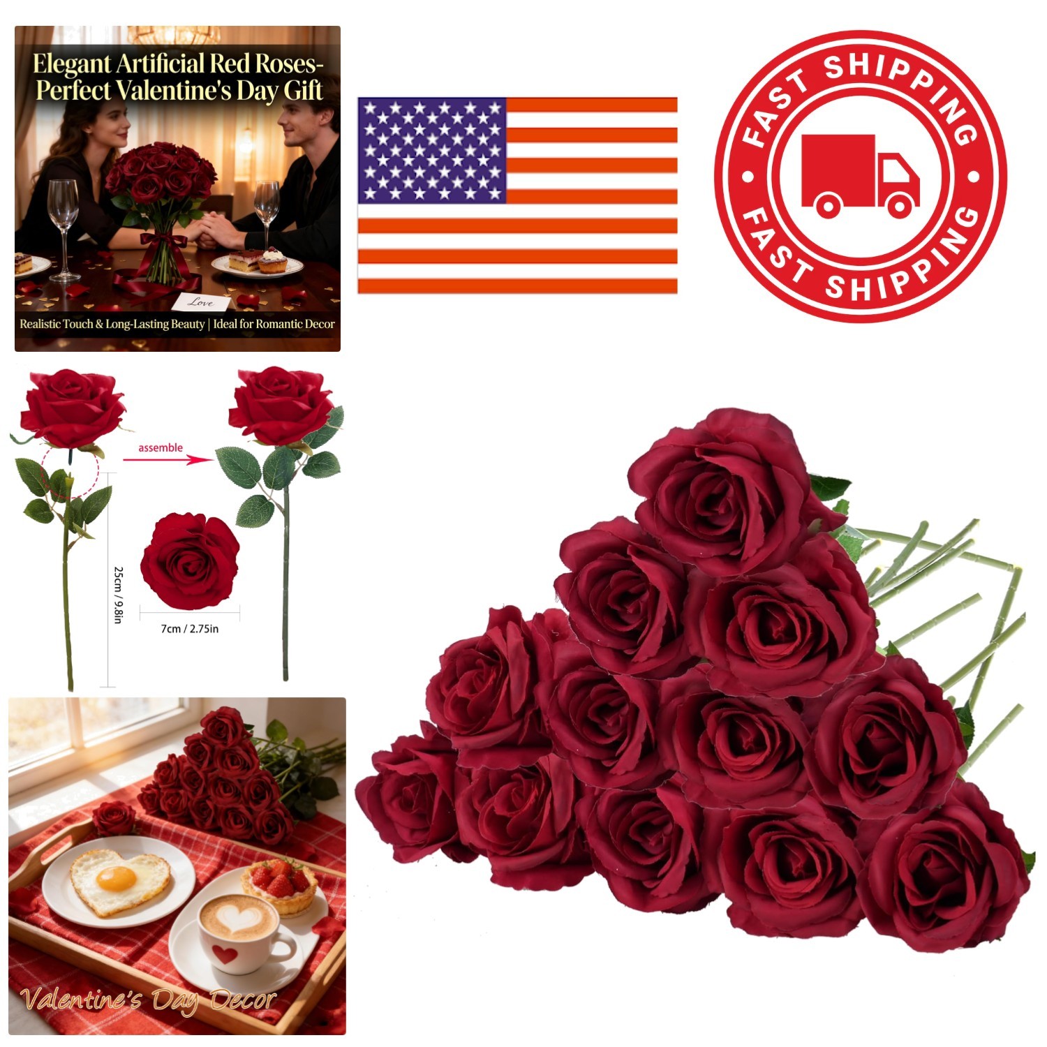 Burgundy Silk Roses 12 Pack with Flexible Stems for Creative Floral Arrangements