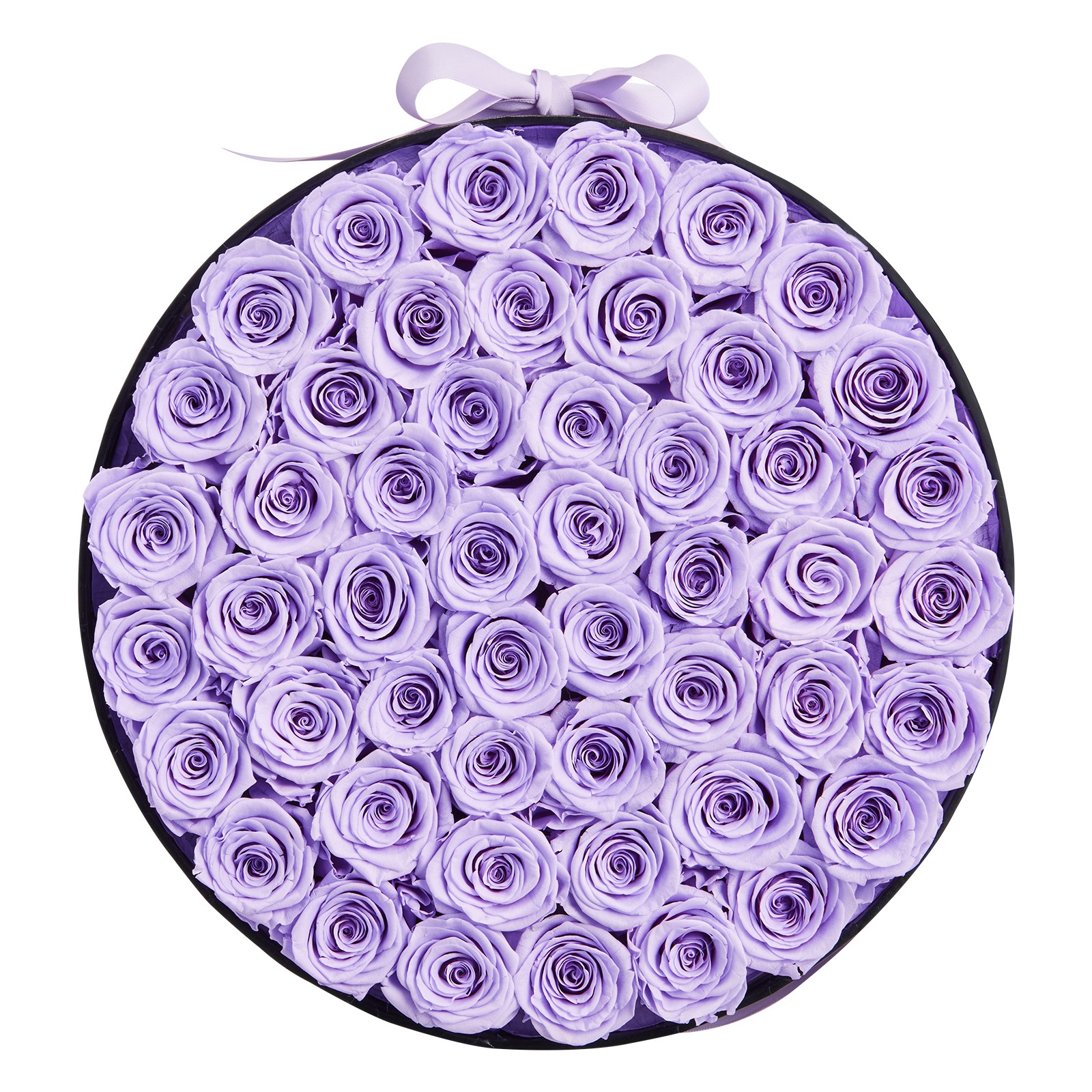 Uimoso 50 Preserved Roses in Round Box – Eternal Lavender Purple Flowers