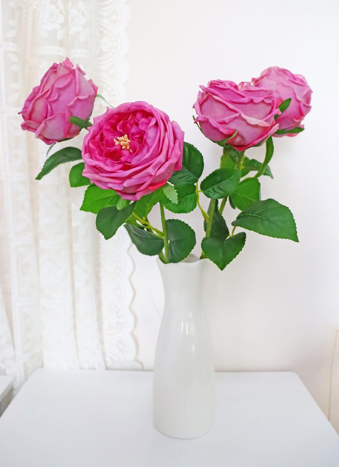 Purple Roses Artificial Flowers Real Touch Roses With Stems Faux Peony Flower…