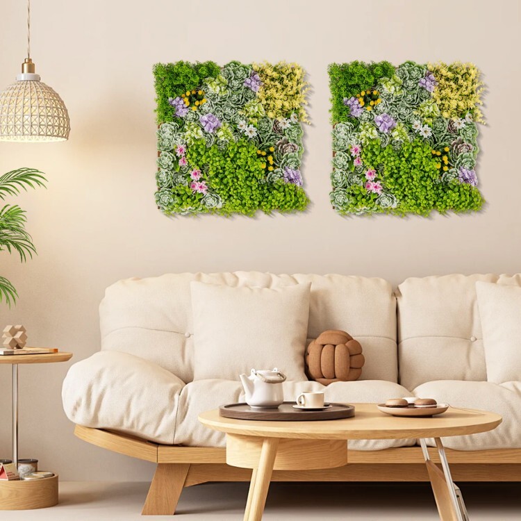 20″x20″ Fake Hanging Plants Artificial Succulents w/10Types of Mixed Faux Plants