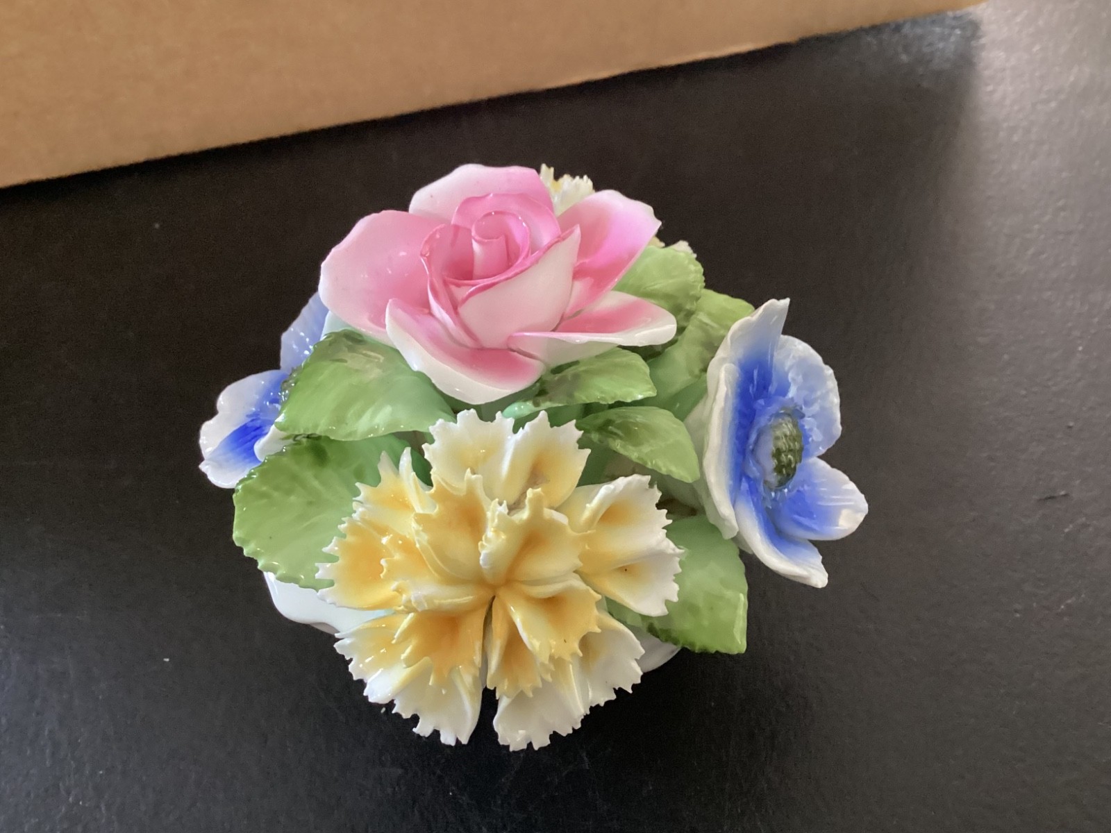 Royal Stafford Staffordshire Fine Bone White 3-Legged China Pot Flower Bouquet