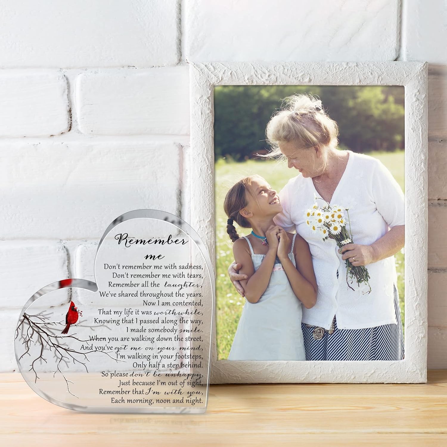 Yookeer Sympathy Gift Acrylic Heart Shape Memorial Bereavement Gifts for Loss of
