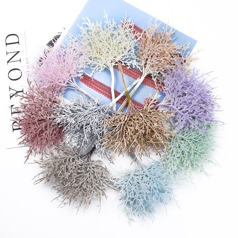 10/30 Pieces Mini Multicolor Branch Christmas Tree Wedding Artificial Home Decor