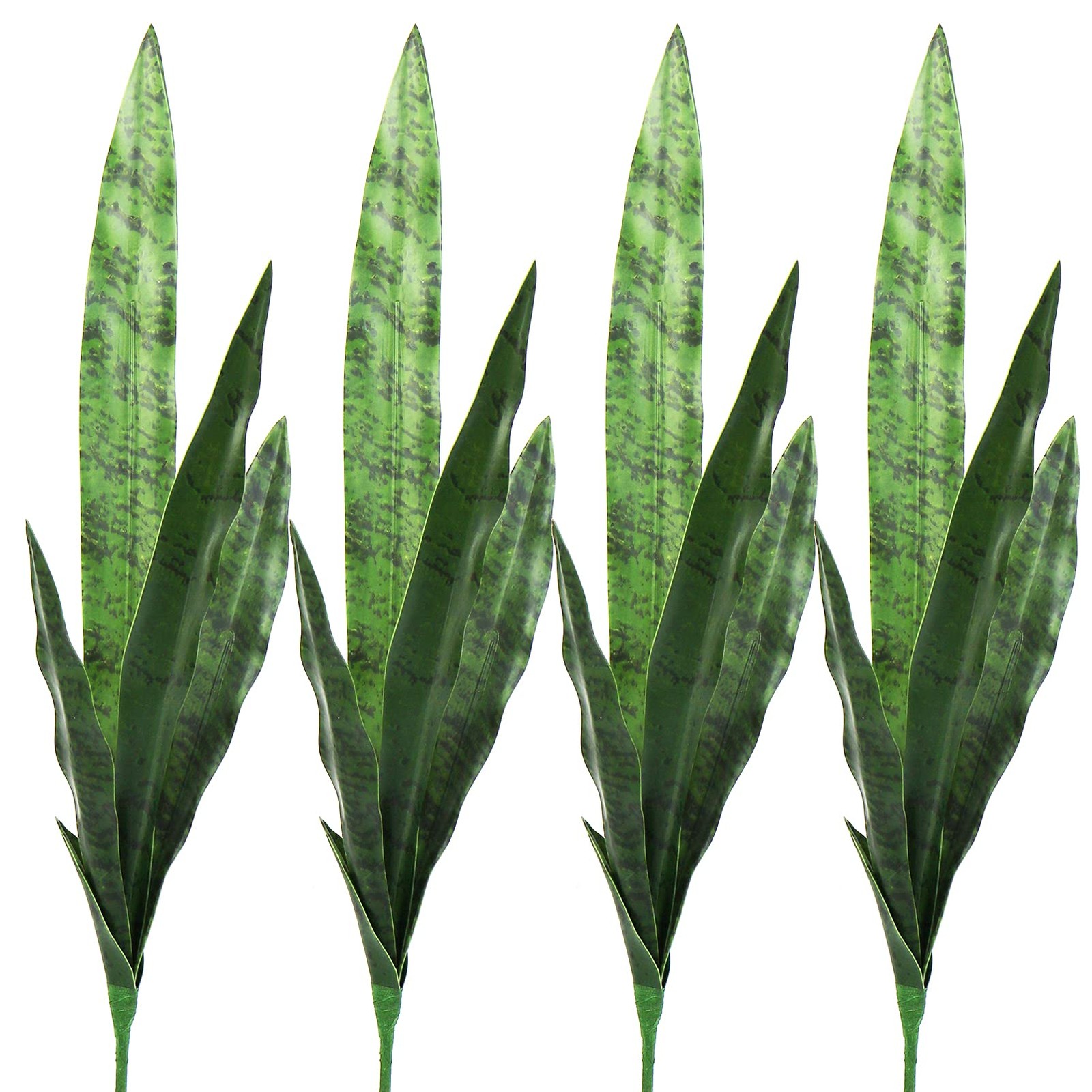 4 Pcs Artificial Plants 30″ Sansevieria Snake Plant Plastic Greenery Perfect …