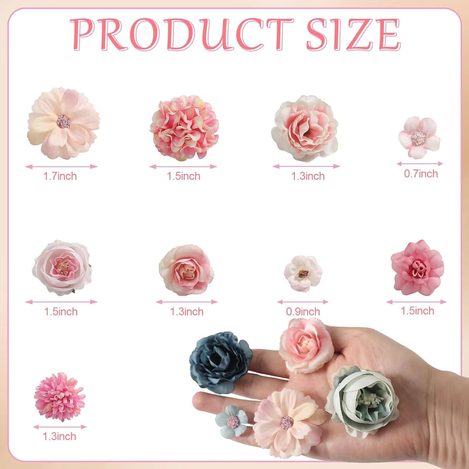 Faux Flower Heads Small Silk Artificial DIY Rose Daisy Craft Supplies 125 PCS