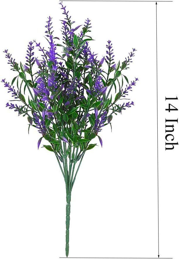 8 Bundles Artificial Flowers UV Resistant Fake Plants Outdoor Home Garden Decor