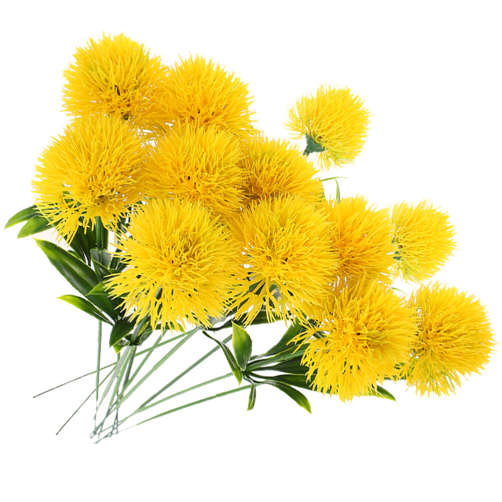 12PCS Realistic Artificial Dandelion Branches Faux Dandelion Fake Flowers