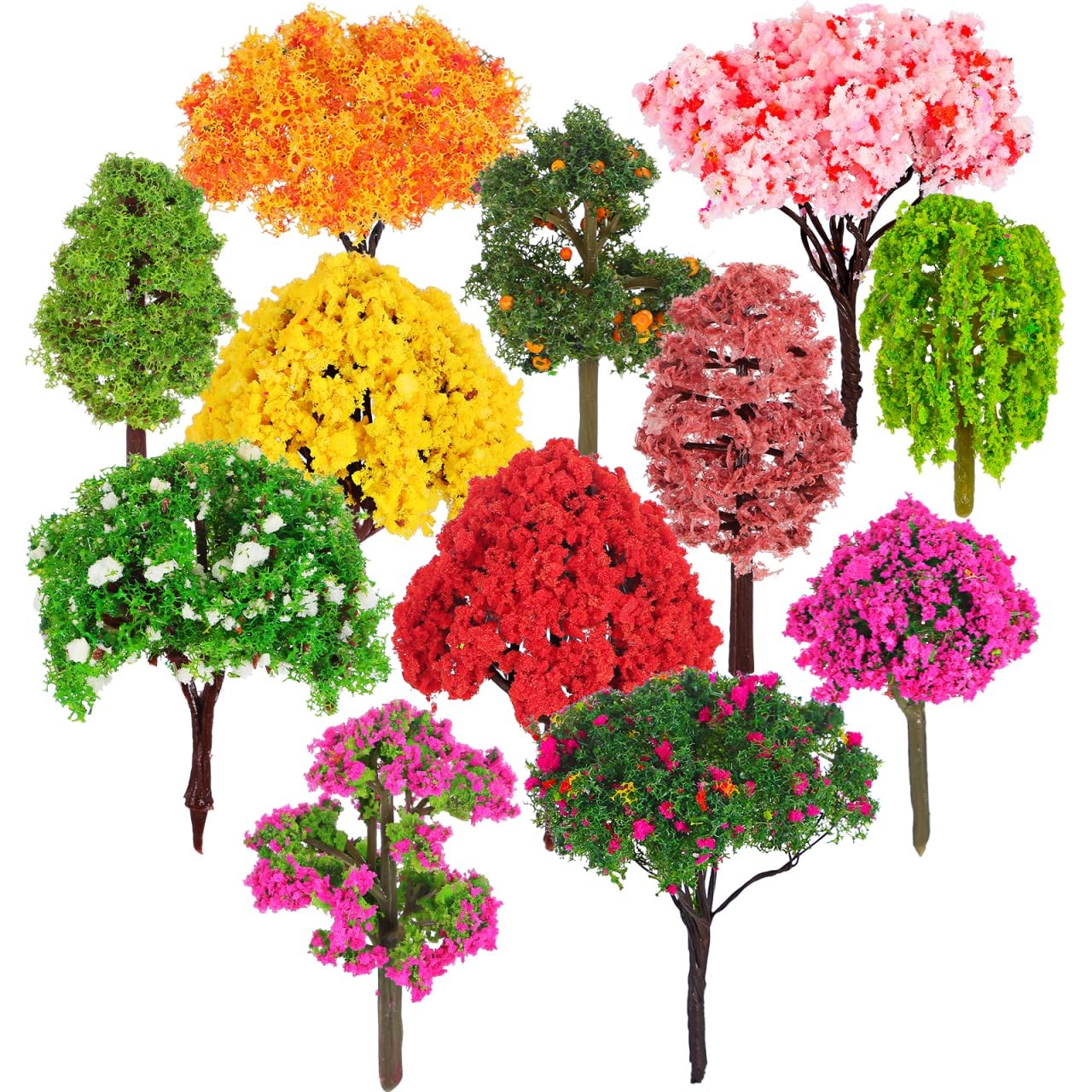 Miniature Trees Set 12 Pcs Model Trees for Train Railway Scenery Fairy Garden…