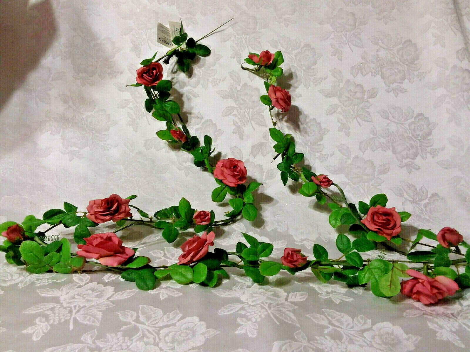 Home Interiors Petite Pink Mauve Wild Rose Garland/Wired/6 Feet Long/ New