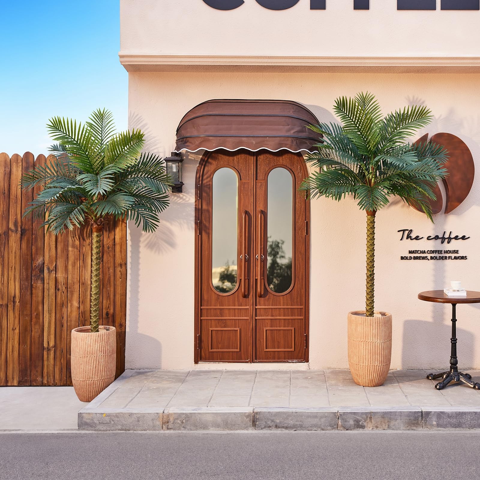 8FT Artificial Palm Tree for Outdoor & Indoor Decor – Tall Large UV Resistant…