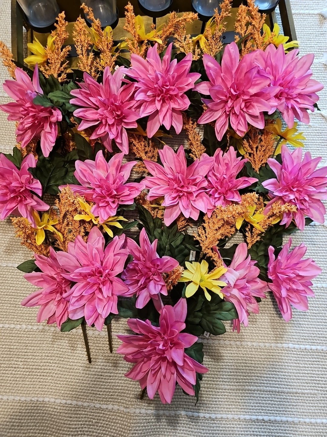 16 NEW 11″ SPRING SUMMER DAHLIA DAISY Floral Pick Decor Flower FREE SHIP pink