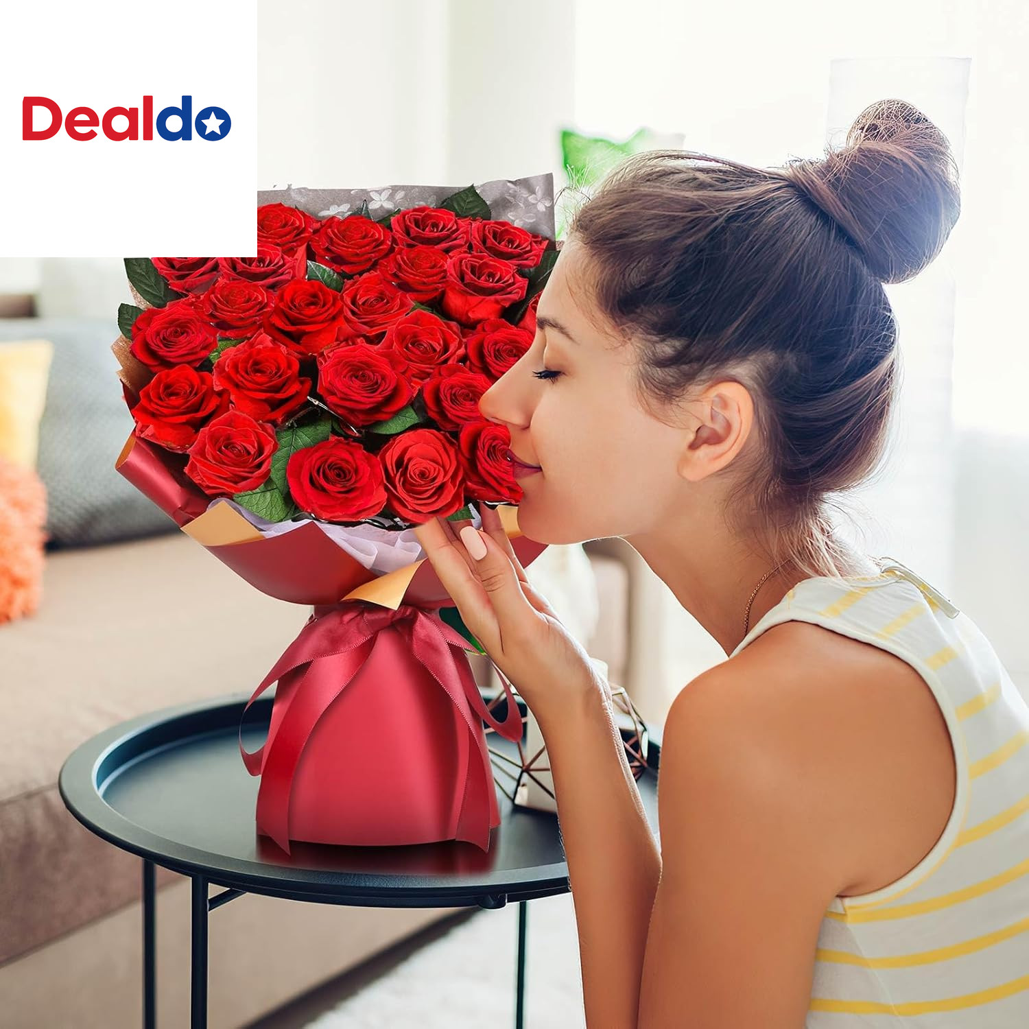 24 Preserved Real Red Rose Bouquet Long-Lasting Flowers for Her and Romantic Gif