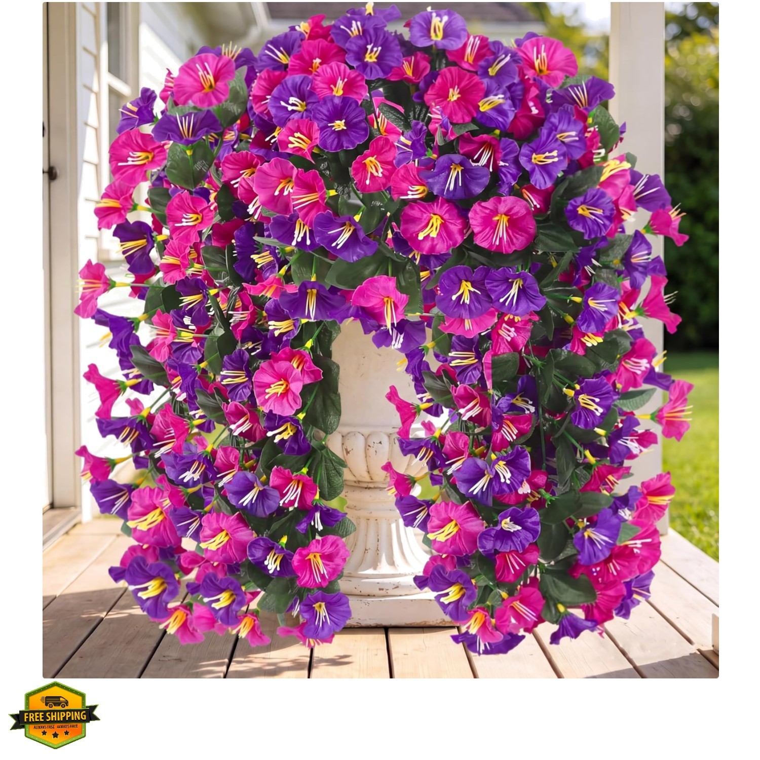 Artificial Fake Hanging Flowers Plants for Outdoor Outside Spring Summer Deco…