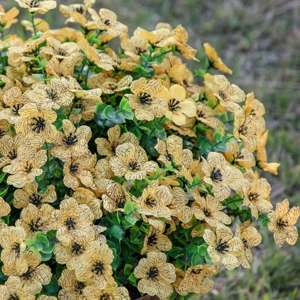 13.8 In. Bundles Yellow Artificial Faux Flowers Silk Daisy with Eucalyptus