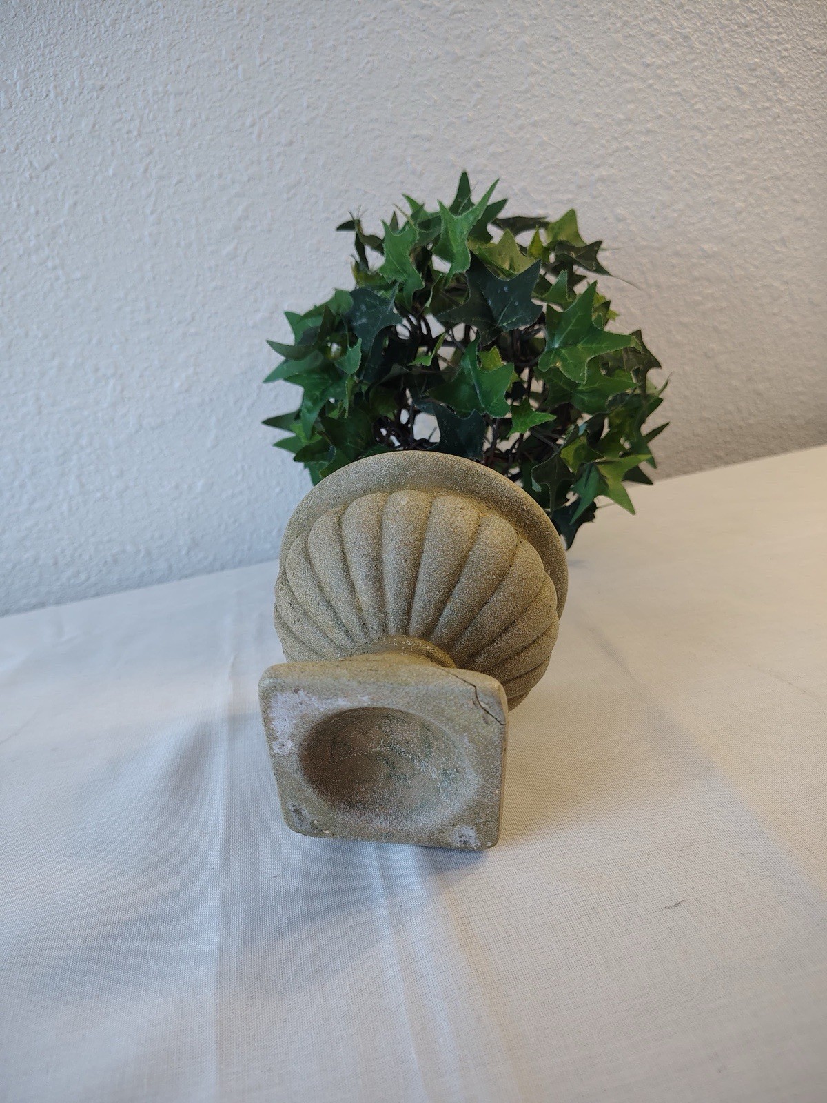 Artificial Ivy Topiary Ball, Green, Decorative Beige Urn Planter, Floral Garden