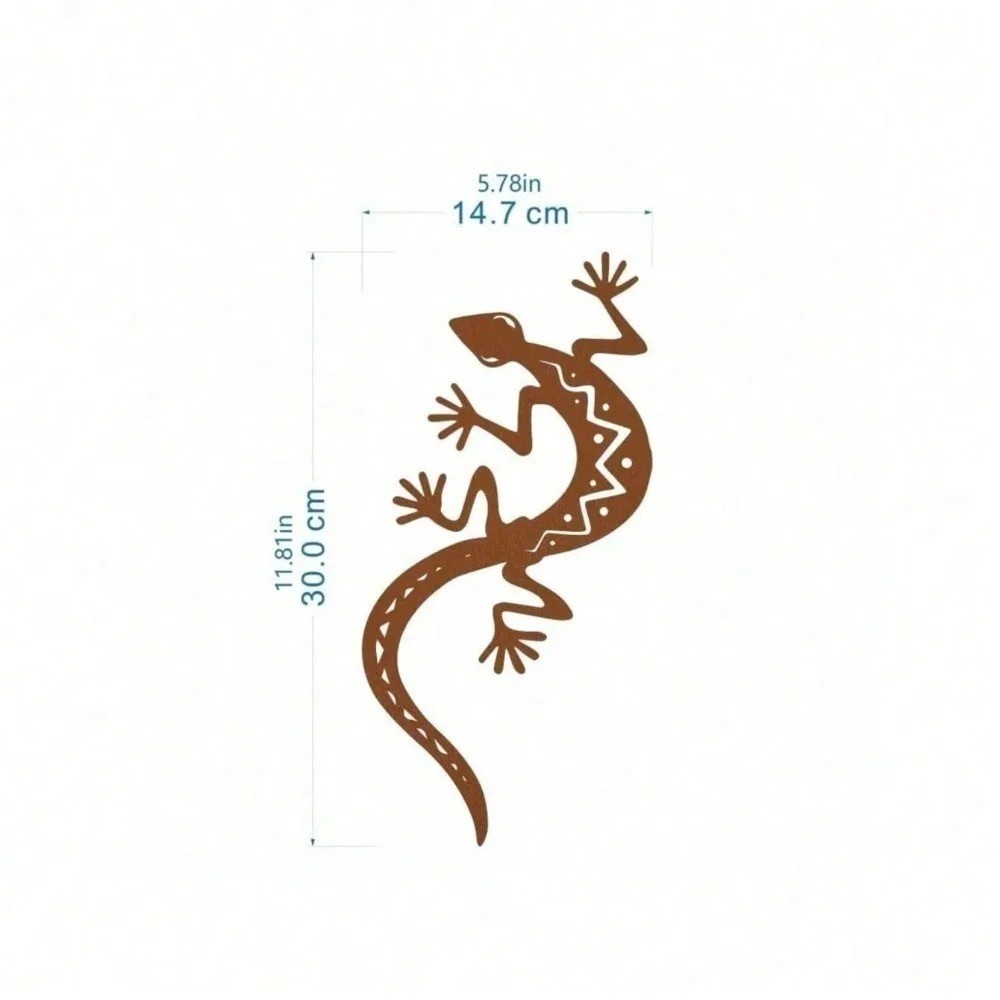 3D Gothic Gecko Metal Wall Art Spooky Lizard Sculpture for Home Patio Decor Gift