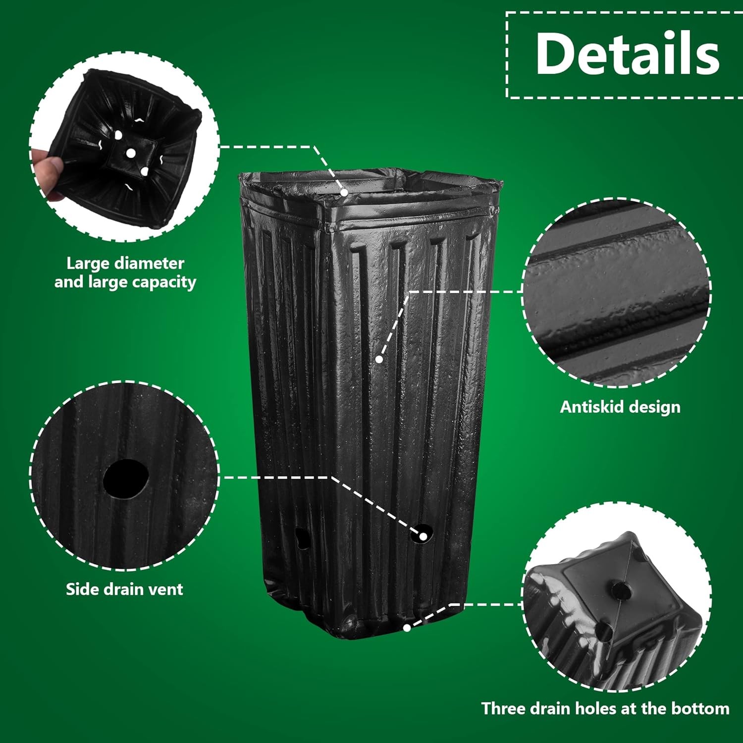 40Pcs Tall Tree Pots,Plastic Deep Nursery Treepots,7.8″ Tall Seedling Flower Pla