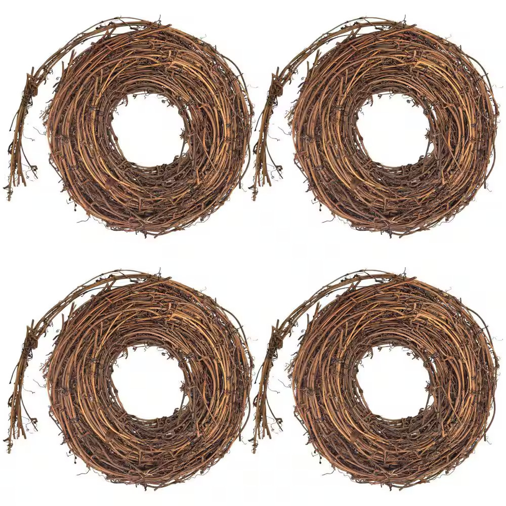 0.39 In. 4 Piece Artificial Brown Vine Garland Natural Grapevine Wreath Rustic P